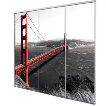 Porte int&eacute;rieur coulissante 3 vantaux Golden Gate Bridge