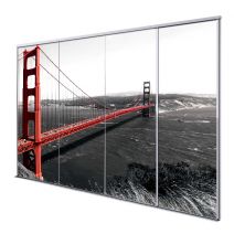 Porte int&eacute;rieur coulissante 4 vantaux Golden Gate Bridge