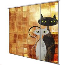 Porte int&eacute;rieur coulissante 3 vantaux chat