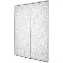 Porte int&eacute;rieur coulissante 2 vantaux gris clair
