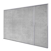 Porte int&eacute;rieur coulissante 4 vantaux beton light