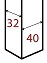 32 x 40 mm