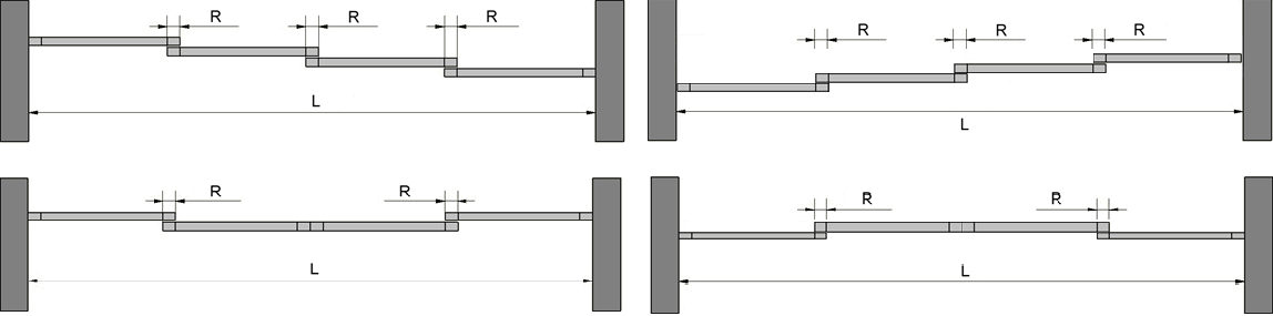 ouverture porte coulissante en 4 vantaux avec 2 ou 4 rails